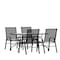 Flash Furniture 5PC Patio Set-55" Glass Table, 4 Black Chairs TLH-089REC-303CBK4-GG - alternate 4